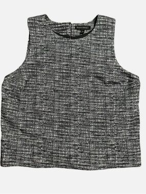 Banana Republic Black & White Tweed-Effect Sleeveless Tank
